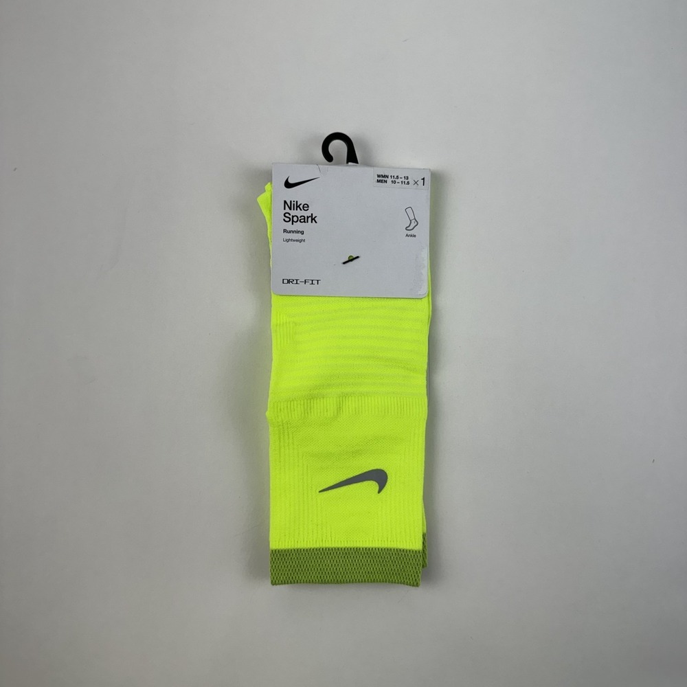 New Womens Nike Spark Lightweight Yellow Running Ankle Socks Size 11.5-13